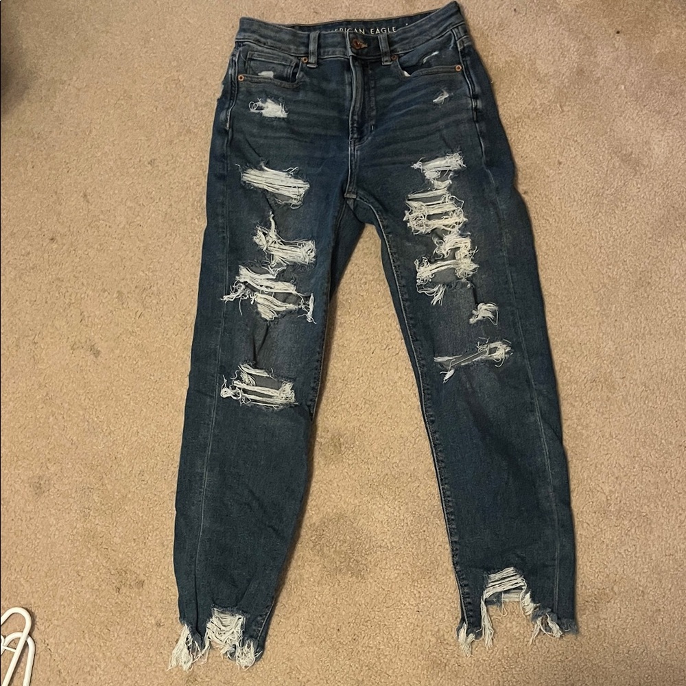 American Eagle Outfitters Ripped Dark Blue Skinny Jeans